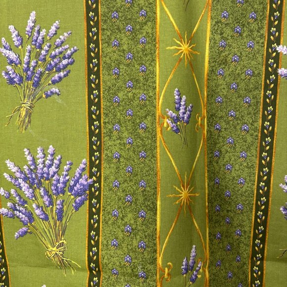 Le Cluny Lavender Green Coated Provencal Tablecloth Le Cluny Lavender 58" x 58" - Picture 3 of 4